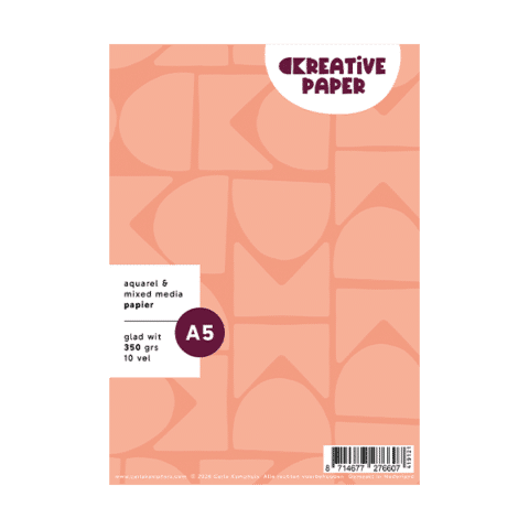 aquarelpapier A5 350g glad wit Ckreative Paper 10 vellen