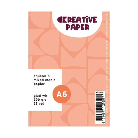 aquarelpapier A6 200g glad wit Ckreative Paper 25 vellen