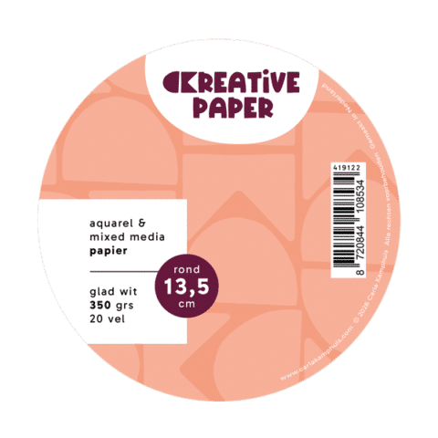 aquarelpapier rond 135mm 350g glad wit Ckreative Paper 20 vellen doosje