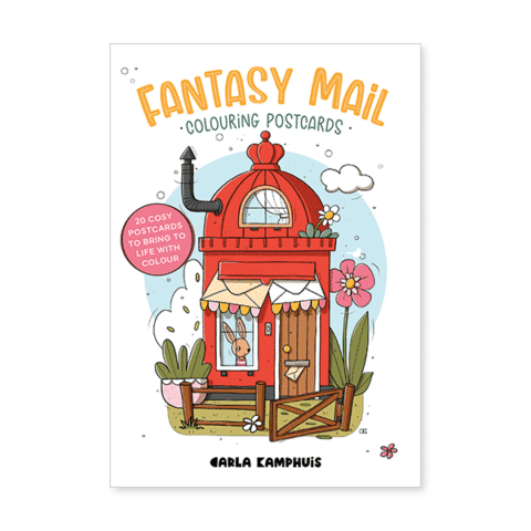 Fantasy Mail colouring postcards