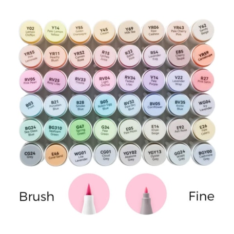 Ohuhu Honolulu B 48 kleuren Pastel Alcohol Art Markers Brush & Fine Sweetness